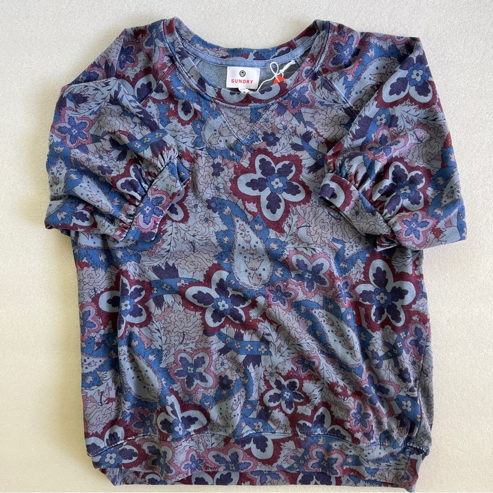 Sundry Paisley Raglan Top - Picture 4 of 8